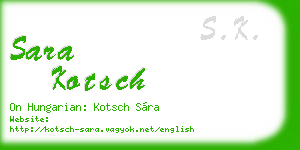 sara kotsch business card